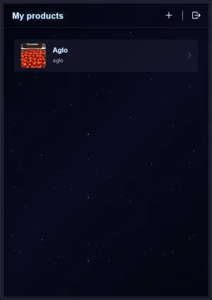 Listado de productos del usuario